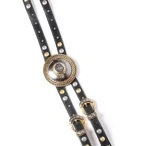 Help find Streets ahead double strap leather buckles belt Vintage Streets Ahead Double Strapped Statement Medallion  main image 3